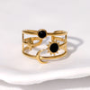 Jewelry Retro French Style Simple Style Sun Star Moon 304 Stainless Steel 18K Gold Plated Enamel Stainless Steel Rings