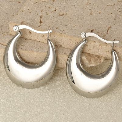 1 Pair Simple Style Commute Geometric Plating 304 Stainless Steel Earrings