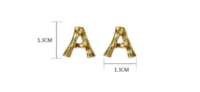 1 Pair Simple Style Classic Style IG Style Letter Plating Brass 24K Gold Plated Ear Studs