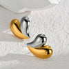 1 Pair Simple Style Geometric Water Droplets Heart Shape Patchwork 304 Stainless Steel 18K Gold Plated Ear Studs