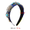 classic style round cloth + rhinestone inlay rhinestones hair band