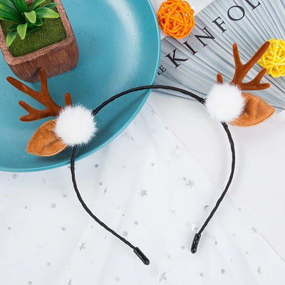 Christmas Cute Sweet Women's Antlers Imitation Antlers Flocking Hair Band