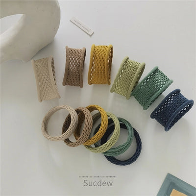 High elastic hair towel ring hair rope New hollow seamless rubber band Simple high ponytail hair ring headdress