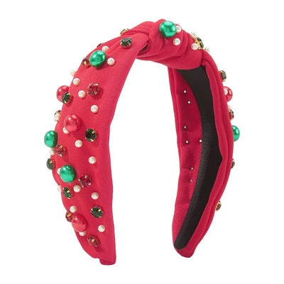 Christmas Cute Women's Color Block Imitation Pearl Rhinestone Hair Band