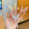 cute fashion sweet butterfly alloy metal artificial pearls hair clip