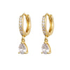 1 Pair Elegant Simple Style Geometric Copper Zircon 24K Gold Plated Drop Earrings Ear Cuffs