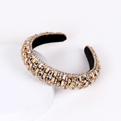 baroque style u shape sponge inlay rhinestones pearl hair band 1 piece