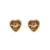 1 Pair Simple Style Commute Heart Shape Inlay 304 Stainless Steel Gem 18K Gold Plated Ear Studs