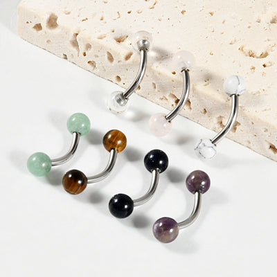 1 Piece Eyebrow Studs Casual Elegant Vacation Geometric 304 Stainless Steel Howlite Tiger Eye Eyebrow Studs