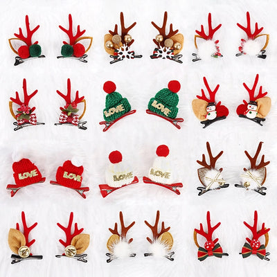 Christmas Cute Women's Christmas Hat Letter Elk Plastic Iron Hair Clip