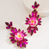 1 Pair Glam Vintage Style Baroque Style Flower Inlay Alloy Resin Rhinestones Glass 14K Gold Plated Drop Earrings