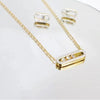 Jewelry Simple Style Classic Style Solid Color Titanium Steel Zircon Inlay Jewelry Set