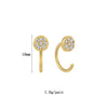 1 Pair IG Style Elegant Simple Style Geometric Copper Zircon 24K Gold Plated Drop Earrings Ear Cuffs Ear Studs