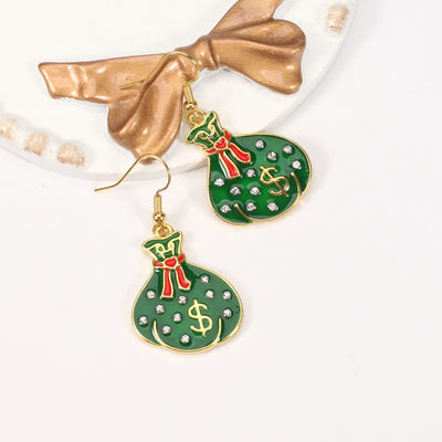 Christmas earrings money bag gift box hat shoes gloves scarf party earrings