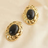 1 Pair Vintage Style Classic Style Oval 304 Stainless Steel 18K Gold Plated Ear Studs