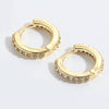 1 Pair Elegant Simple Style Commute Geometric Copper Zircon 14K Gold Plated Earrings