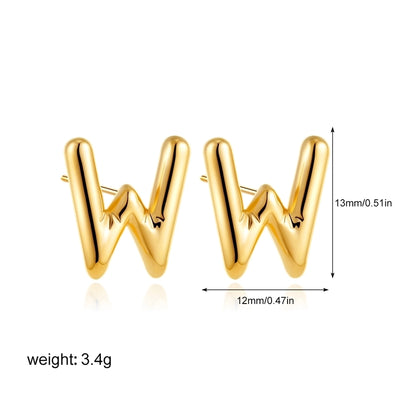 1 Pair Classic Style Letter 304 Stainless Steel Ear Studs