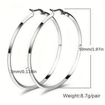 1 Pair Simple Style Round 304 Stainless Steel 18K Gold Plated Earrings