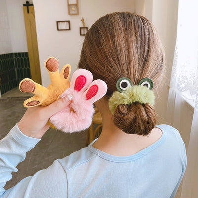 fashion cartoon plush handmade hair tie 1 piece