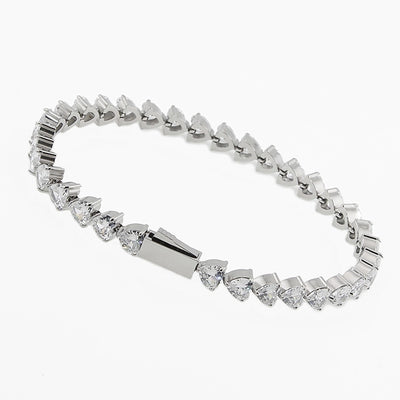 Simple Style Geometric Stainless Steel Zircon Tennis Bracelet In Bulk