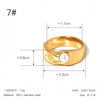 Jewelry Retro Shiny Solid Color 304 Stainless Steel 18K Gold Pearl 18K Gold Plated Inlay Stainless Steel Rings