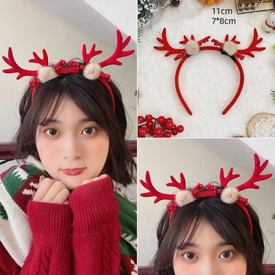 Christmas Cute Sweet Women's Antlers Imitation Antlers Flocking Hair Band