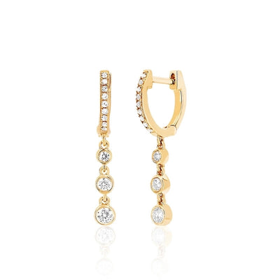 1 Pair IG Style Elegant Geometric Copper Zircon 24K Gold Plated Hoop Earrings Drop Earrings Ear Studs