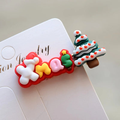 Christmas Fashion Girl'S Christmas Tree Arylic Hair Clip