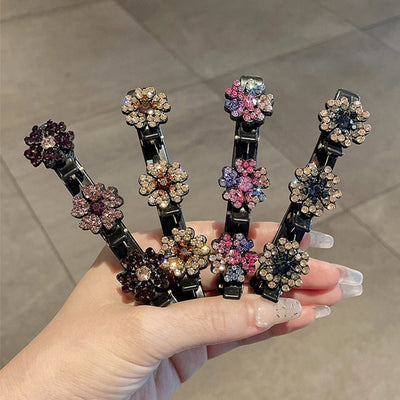 Shake the same double-layer four-leaf clover hair braiding artifact Liu Haiyang gas broken hairpin side clip makeup styling hairpin head