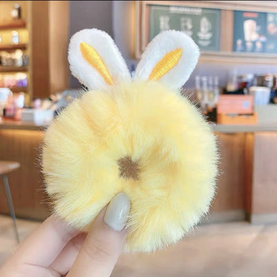 fashion bunny ears plush hair tie 1 piece