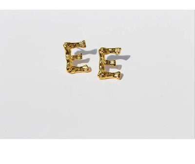 1 Pair Simple Style Classic Style IG Style Letter Plating Brass 24K Gold Plated Ear Studs