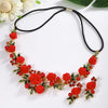 Women's Vacation Beach Sweet Flower Alloy Inlay Rhinestones Pearl Hair Band Earrings