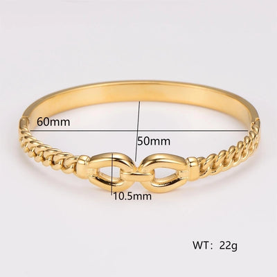 Simple Style Commute Geometric 304 Stainless Steel 18K Gold Plated Bangle In Bulk