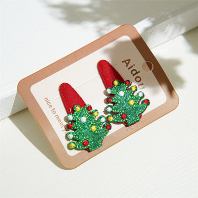 Christmas Sweet Women's Christmas Tree Santa Claus Elk Hair Clip