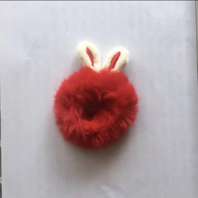 fashion bunny ears plush hair tie 1 piece