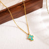 Jewelry Simple Style Commute Cross Eye 304 Stainless Steel Enamel Three-dimensional Pendant Necklace