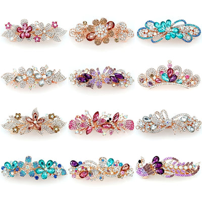 Rhinestone hairpin combination hot sale metal spring clip hair accessories ponytail clip hairpin antique headdress stall jewelry