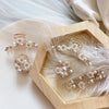 Factory source supply goods grab clip White Crystal Pearl hair clip side clip  antique Hanfu headdress women's grab clip