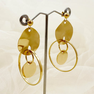 1 Pair IG Style Casual Vacation Geometric Plating 304 Stainless Steel 14K Gold Plated Drop Earrings