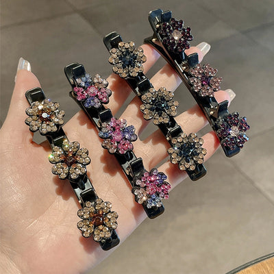 Shake the same double-layer four-leaf clover hair braiding artifact Liu Haiyang gas broken hairpin side clip makeup styling hairpin head