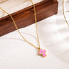 Jewelry Simple Style Commute Cross Eye 304 Stainless Steel Enamel Three-dimensional Pendant Necklace