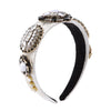 classic style round cloth + rhinestone inlay rhinestones hair band