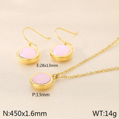 Jewelry Simple Style Commute Round 304 Stainless Steel 18K Gold Plated Jewelry Set