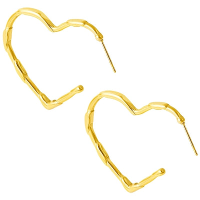 1 Pair Simple Style Classic Style Heart Shape Plating 304 Stainless Steel Ear Studs