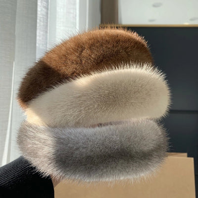 women's elegant solid color plush hair band