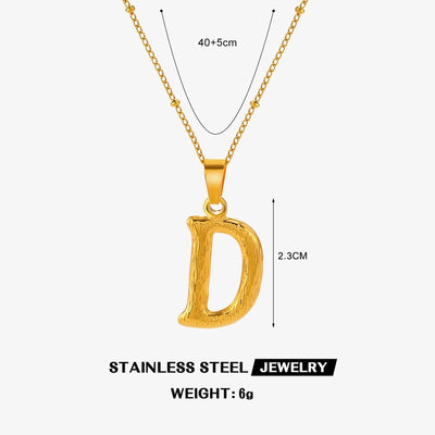 Jewelry Simple Style Cool Style letter 304 Stainless Steel 18K Gold Plated Plating Pendant Necklace