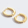 1 Pair Elegant Simple Style Commute Geometric Copper Zircon 14K Gold Plated Earrings