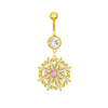 1 Piece Belly Rings Cute Sweet Star Heart Shape 316 Stainless Steel  Alloy Copper Inlay Rhinestones Zircon Gold Plated