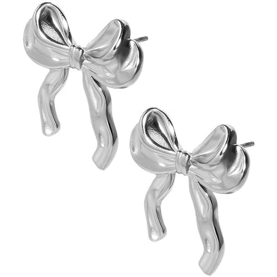 1 Pair Sweet Bow Knot 304 Stainless Steel Ear Studs