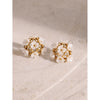 1 Pair Simple Style Classic Style Flower Inlay 304 Stainless Steel Imitation Shell Rhinestones Stainless Steel Earrings